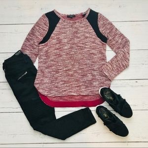 SANCTUARY Quilted Woven Sweater